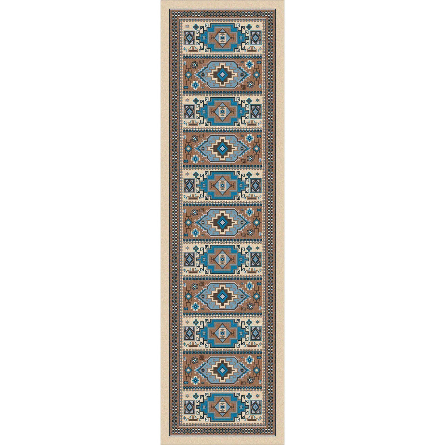 Café Indigo - Turquoise-CabinRugs Southwestern Rugs Wildlife Rugs Lodge Rugs Aztec RugsSouthwest Rugs