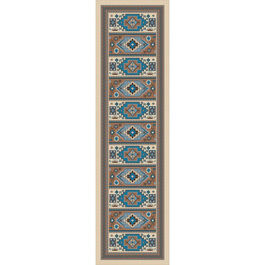 Café Indigo - Turquoise-CabinRugs Southwestern Rugs Wildlife Rugs Lodge Rugs Aztec RugsSouthwest Rugs